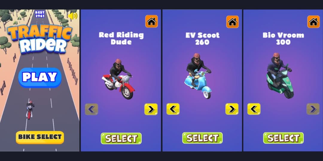 Traffic Rider: Variety of Moto Bikes Traffic Rider: Variety of Moto Bikes